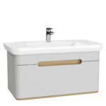 VitrA Sento Lavabo Dolabı, 100 cm, Bir Çekmeceli, Aydınlatmalı, Mat Açık Gri