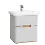 VitrA Sento Lavabo Dolabı, 65 cm, İki Çekmeceli, Aydınlatmalı, Mat Açık Gri