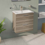 VitrA Mia Banyo Dolabı Seti, 60 cm, İki Çekmeceli, Lavabo Dolabı, Aydınlatmalı Düz Ayna, Cordoba - Görsel 5