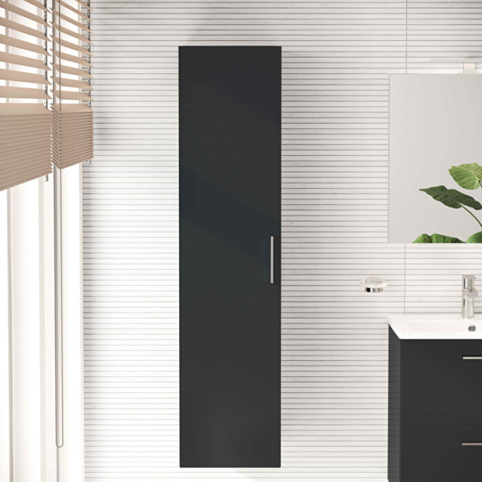 VitrA Mia Boy Dolabı, 35 cm, Parlak Antrasit - 66167 - Boy Dolaplar - 6