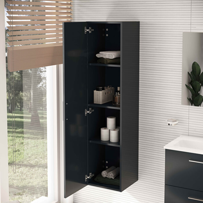 VitrA Mia Boy Dolabı, 35 cm, Parlak Antrasit - 66167 - Boy Dolaplar - 4