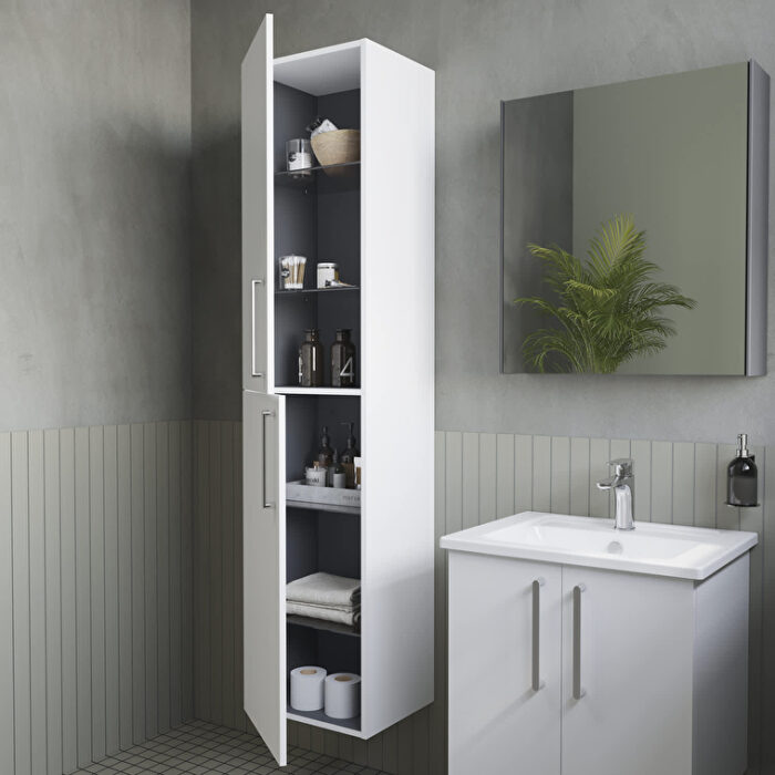 VitrA Root Flat Boy Dolabı, 40 cm, İki Kapaklı, Parlak Beyaz - Görsel 7
