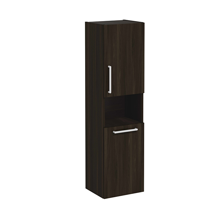 VitrA Root Flat Boy Dolabı, 40 cm, İki Kapaklı, Kısa, Çamaşır Sepetli, Ceviz, Sağ - 66228 - Boy Dolaplar