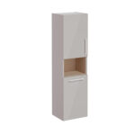 VitrA Root Flat Boy Dolabı, 40 cm, İki Kapaklı, Kısa, Çamaşır Sepetli, Parlak Sahra Beji, Sol - 66238 - Boy Dolaplar