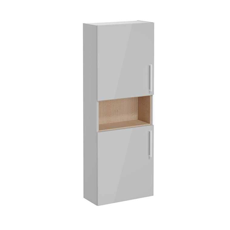 VitrA Root Flat Boy Dolabı, 55 cm, İki Kapaklı, Dar, Kısa, Parlak İnci Grisi - 66251 - Boy Dolaplar
