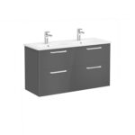 VitrA Root Flat Lavabo Dolabı, 120 cm, Dört Çekmeceli, Yuvarlak Lavabo, Parlak Antrasit - Görsel 3