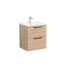 VitrA Root Flat Lavabo Dolabı, 60 cm, İki Çekmeceli, Köşeli Lavabo, Doğal Meşe - 66290 - Banyo Alt Modülleri