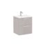 VitrA Root Flat Lavabo Dolabı, 60 cm, İki Çekmeceli, Köşeli Lavabo, Parlak Sahra Beji - 66296 - Banyo Alt Modülleri