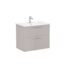 VitrA Root Flat Lavabo Dolabı, 80 cm, İki Çekmeceli, Köşeli Lavabo, Parlak Sahra Beji - 66308 - Banyo Alt Modülleri