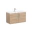 VitrA Root Flat Lavabo Dolabı, 100 cm, İki Kapaklı, Köşeli Lavabo, Doğal Meşe - 66314 - Banyo Alt Modülleri