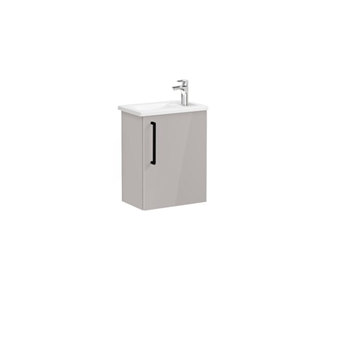 VitrA Root Flat Lavabo Dolabı, 45 cm, Bir Kapaklı, Dar, Köşeli Lavabo, Parlak Sahra Beji, Sağ - Görsel 2