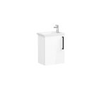 VitrA Root Flat Lavabo Dolabı, 45 cm, Bir Kapaklı, Dar, Köşeli Lavabo, Parlak Beyaz, Sol