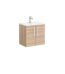 VitrA Root Flat Lavabo Dolabı, 60 cm, İki Kapaklı, Dar, Yuvarlak Lavabo, Doğal Meşe - 66363 - Banyo Alt Modülleri