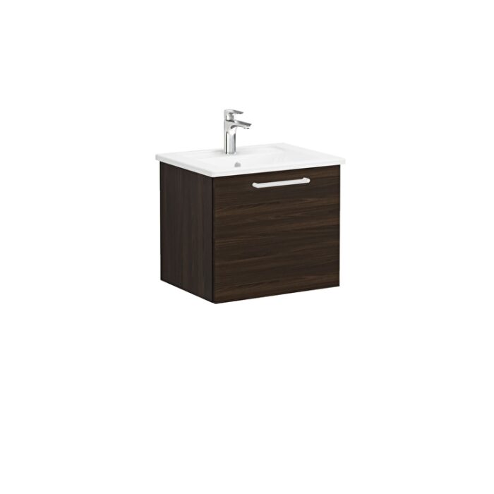 VitrA Root Flat Lavabo Dolabı, 60 cm, Bir Çekmeceli, Köşeli Lavabo, Ceviz - Görsel 2