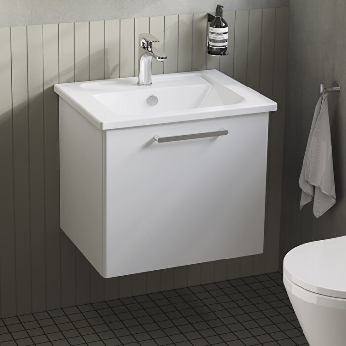 VitrA Root Flat Lavabo Dolabı, 60 cm, Bir Çekmeceli, Köşeli Lavabo, Parlak Beyaz - Görsel 3