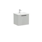 VitrA Root Flat Lavabo Dolabı, 60 cm, Bir Çekmeceli, Köşeli Lavabo, Parlak İnci Grisi - Görsel 2
