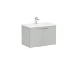 VitrA Root Flat Lavabo Dolabı, 80 cm, Bir Çekmeceli, Köşeli Lavabo, Parlak İnci Grisi - Görsel 2