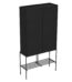 VitrA Equal Boy Dolabı, 70 cm, Kapaklı, Metal Ayaklı, Hareli Siyah Meşe - 66530 - Boy Dolaplar