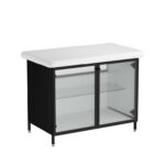 VitrA Liquid Lavabo Dolabı, 100 cm, Çizgili Cam Kapaklı, Ayaklı