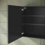 VitrA Mia Asimetrik Dolaplı Ayna, 80 cm, İki Kapaklı, Parlak Antrasit - Görsel 5