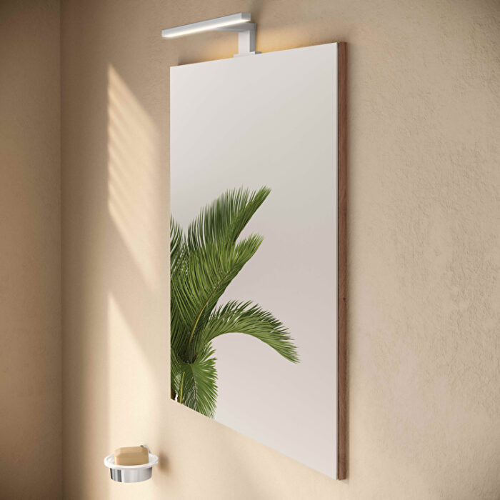 VitrA Mia Banyo Dolabı Seti, 60 cm, İki Çekmeceli, Lavabo Dolabı, Aydınlatmalı Düz Ayna, Altın Meşe - Görsel 10
