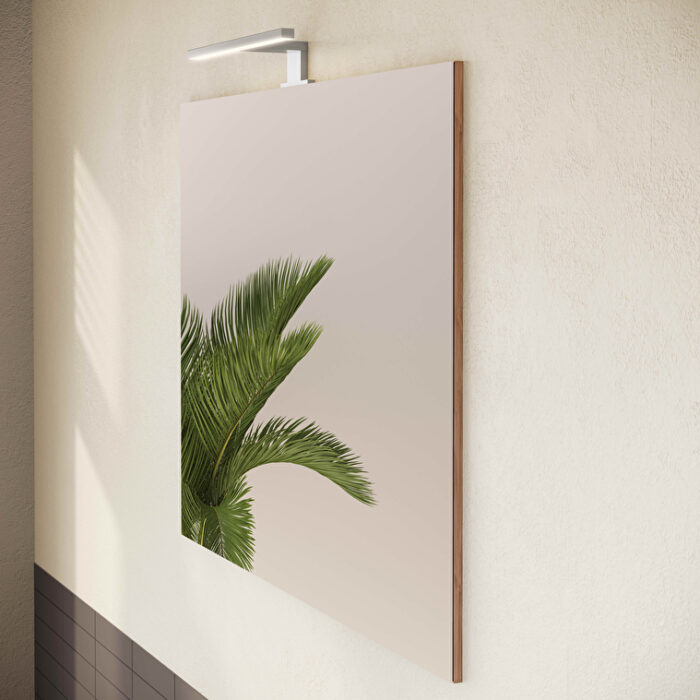 VitrA Mia Banyo Dolabı Seti, 80 cm, İki Çekmeceli, Lavabo Dolabı, Aydınlatmalı Düz Ayna, Altın Meşe - Görsel 10