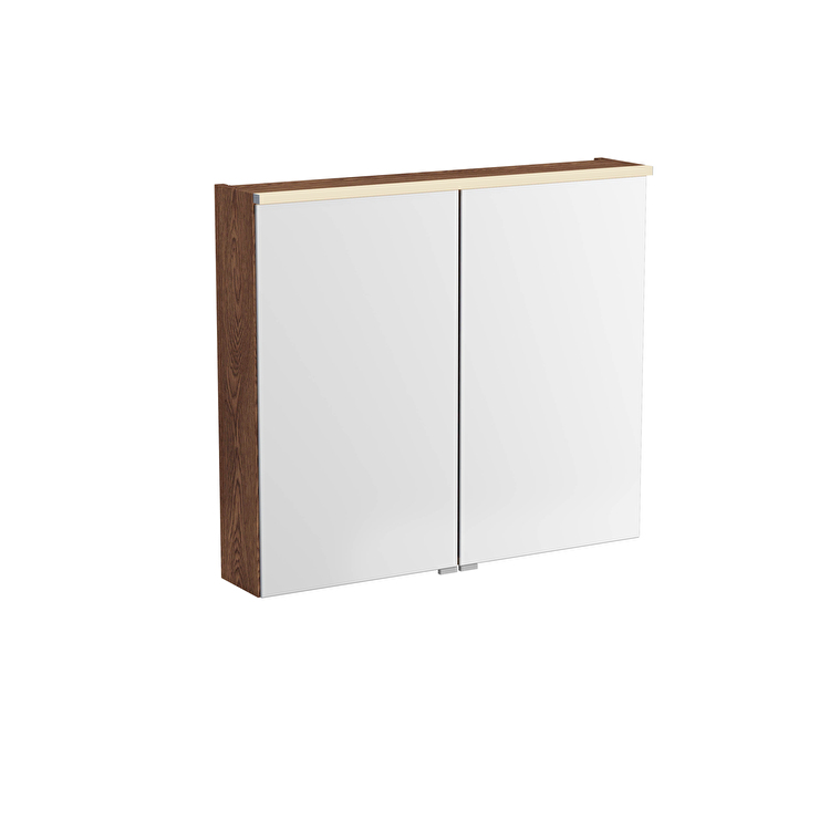 VitrA Metropole Edge Dolaplı Ayna, 80 cm, Aydınlatmalı, Ceviz