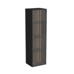 VitrA Metropole Edge Boy Dolabı, 35 cm, Cam Kapaklı, Kısa, Siyah Meşe, Sol - 67199 - Boy Dolaplar