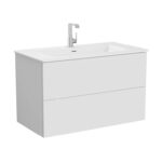 VitrA Metropole Pure Lavabo Dolabı, 100 cm, İki Çekmeceli, Etajerli Lavabolu, Mat Açık Gri