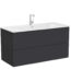 VitrA Metropole Pure Lavabo Dolabı, 120 cm, İki Çekmeceli, Etajerli Lavabolu, Mat Grafit - 67228 - Banyo Alt Modülleri
