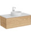 VitrA Metropole Edge Lavabo Dolabı, 100 cm, Bir Çekmeceli, Mat Beyaz Çanak Lavabo Ve Seramik Tezgahlı, Açık Meşe - 67346 - Banyo Alt Modülleri