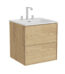 VitrA Metropole Edge Lavabo Dolabı, 60 cm, İki Çekmeceli, Etajerli Lavabolu, Üç Armatür Delikli, Açık Meşe - 67448 - Banyo Alt Modülleri