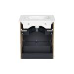 VitrA Root Flat Lavabo Dolabı, 60 cm, İki Çekmeceli, Dar, Yuvarlak Lavabo, Doğal Meşe - 68107 - Banyo Alt Modülleri - 3