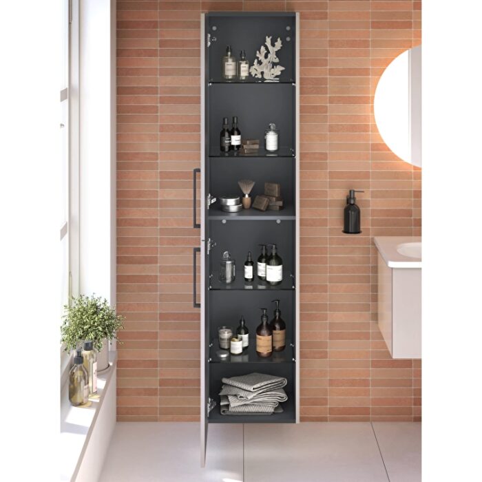 VitrA Root Flat Boy Dolabı, 40 cm, İki Kapaklı, Parlak Sahra Beji - Görsel 4