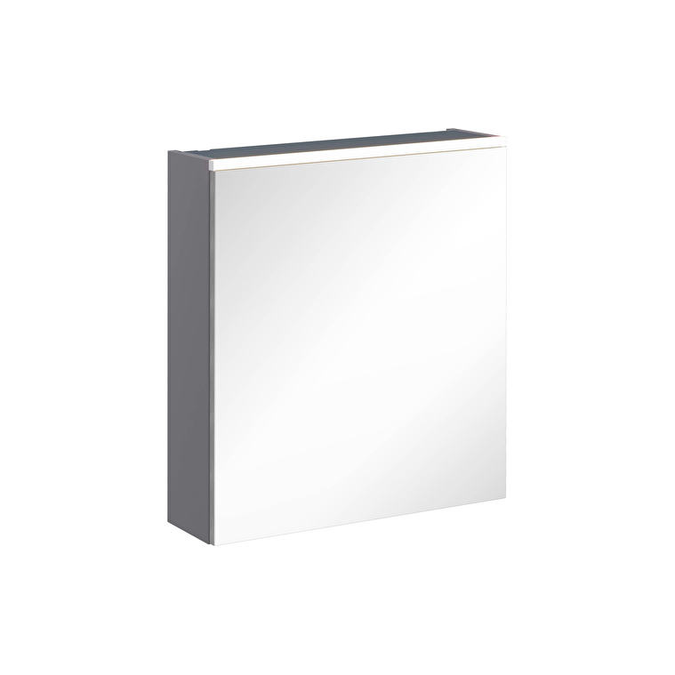 VitrA Core Dolaplı Ayna, 60 cm, Aydınlatmalı, Mat Kaya Gri, Sağ - 67583 - Banyo Üst Modülleri