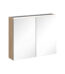 VitrA Core Dolaplı Ayna, 80 cm, Aydınlatmalı, Doğal Meşe - 67607 - Banyo Üst Modülleri