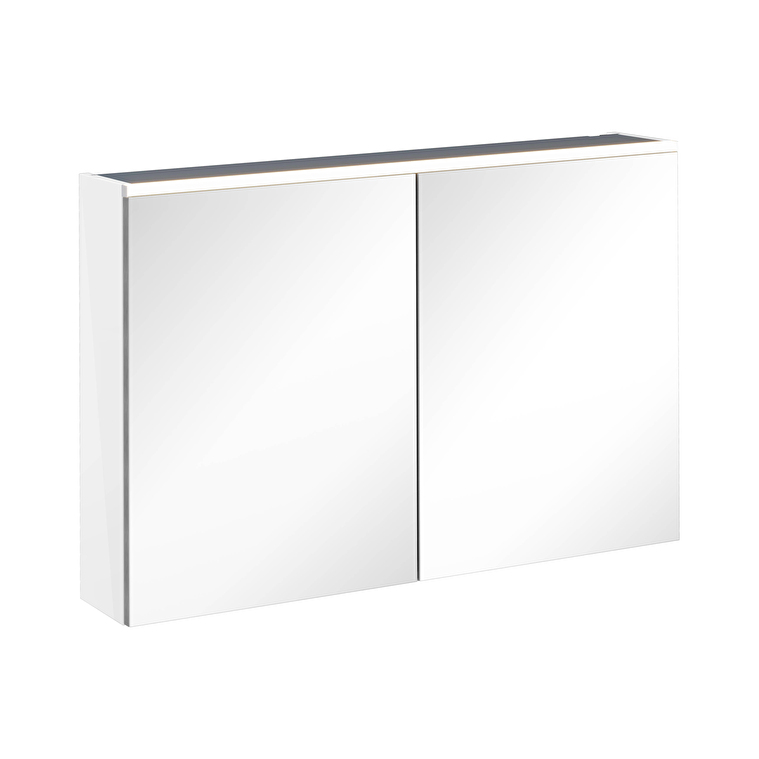VitrA Core Dolaplı Ayna, 100 cm, Aydınlatmalı, Parlak Beyaz - 67621 - Banyo Üst Modülleri
