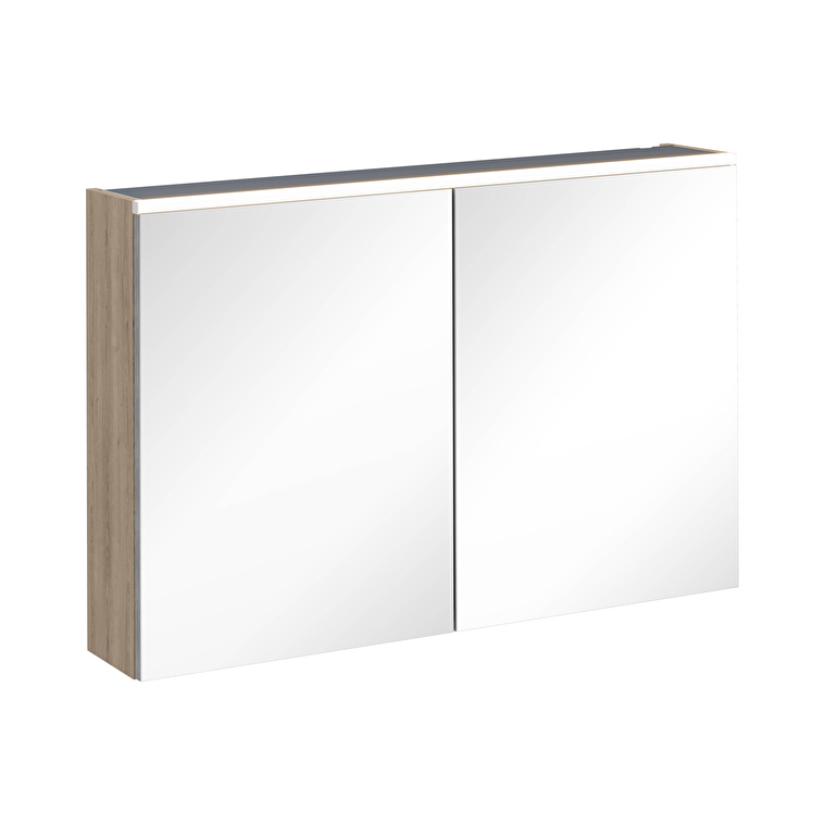 VitrA Core Dolaplı Ayna, 100 cm, Aydınlatmalı, Doğal Meşe - 67628 - Banyo Üst Modülleri