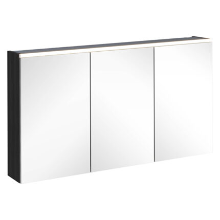 VitrA Core Dolaplı Ayna, 120 cm, Aydınlatmalı, Hareli Siyah Meşe
