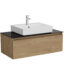 VitrA Nuo Lavabo Dolabı, 100 cm, Bir Çekmeceli, Çanak Lavabo, Cam Tezgah, Altın Meşe - 67697 - Banyo Alt Modülleri