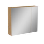 VitrA Mia Asimetrik Dolaplı Ayna, 80 cm, İki Kapaklı, Altın Meşe - 67706 - Banyo Üst Modülleri