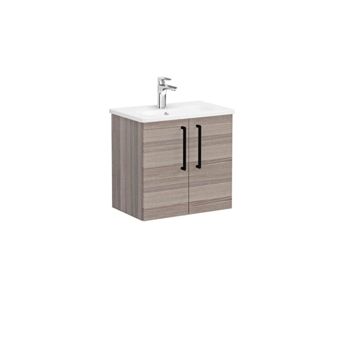 VitrA Root Flat Lavabo Dolabı, 60 cm, İki Kapaklı, Dar, Yuvarlak Lavabo, Cordoba - Görsel 2