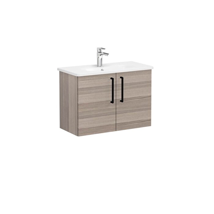 VitrA Root Flat Lavabo Dolabı, 80 cm, İki Kapaklı, Dar, Yuvarlak Lavabo, Cordoba - 68089 - Banyo Alt Modülleri - 1