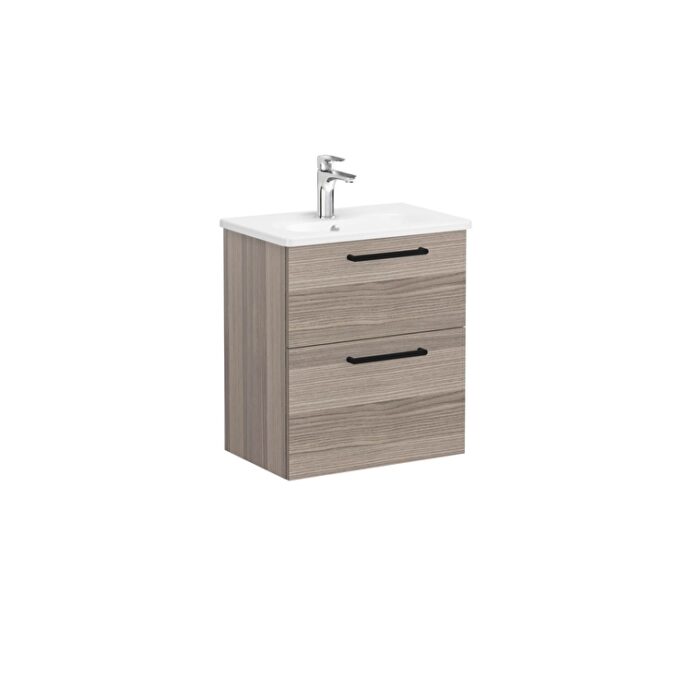 VitrA Root Flat Lavabo Dolabı, 60 cm, İki Çekmeceli, Dar, Yuvarlak Lavabo, Cordoba - Görsel 3
