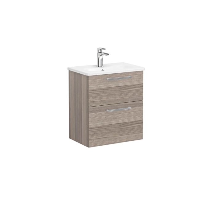 VitrA Root Flat Lavabo Dolabı, 60 cm, İki Çekmeceli, Dar, Yuvarlak Lavabo, Cordoba - Görsel 2