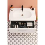 VitrA Root Flat Lavabo Dolabı, 80 cm, İki Çekmeceli, Dar, Yuvarlak Lavabo, Parlak Beyaz - 68120 - Banyo Alt Modülleri - 3
