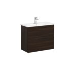 VitrA Root Flat Lavabo Dolabı, 80 cm, İki Çekmeceli, Dar, Yuvarlak Lavabo, Ceviz - 68128 - Banyo Alt Modülleri - 2