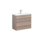 VitrA Root Flat Lavabo Dolabı, 80 cm, İki Çekmeceli, Dar, Yuvarlak Lavabo, Cordoba - 68129 - Banyo Alt Modülleri