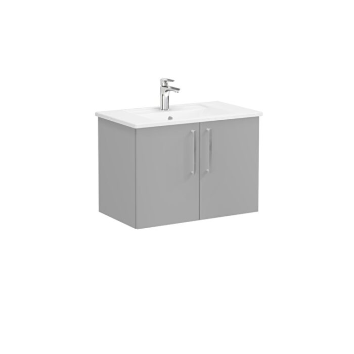 68148_91ae9ea67cca14b82109a4dc43180b72ad3c53ed-2.jpg VitrA Root Flat Lavabo Dolabı, 80 cm, İki Kapaklı, Köşeli Lavabo, Mat Kaya Gri - 68148 - Banyo Alt Modülleri - 1