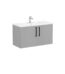 VitrA Root Flat Lavabo Dolabı, 100 cm, İki Kapaklı, Köşeli Lavabo, Mat Kaya Gri - 68166 - Banyo Alt Modülleri